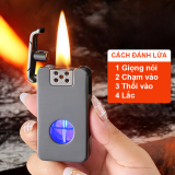 BẬT LỬA CÁM ỨNG 4IN1 CÓ ĐÈN FULLBOX - XÀI XĂNG