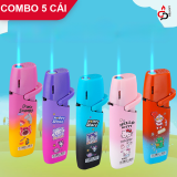 COMBO 5 BẬT LỬA KHÈ HOẠT HÌNH MÀU CẦU VÒNG RZ802 - XÀI GAS
