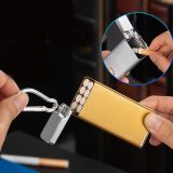 HỘP ĐỰNG THUỐC 8 ĐIẾU KIÊM GẠT TÀN MINI KIM LOẠI BÓNG TRƠN NHIỀU MÀU